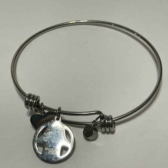 stainless steel adjustable slider bracelet hamsa  unity protection Silver Tone - Picture 6 of 9